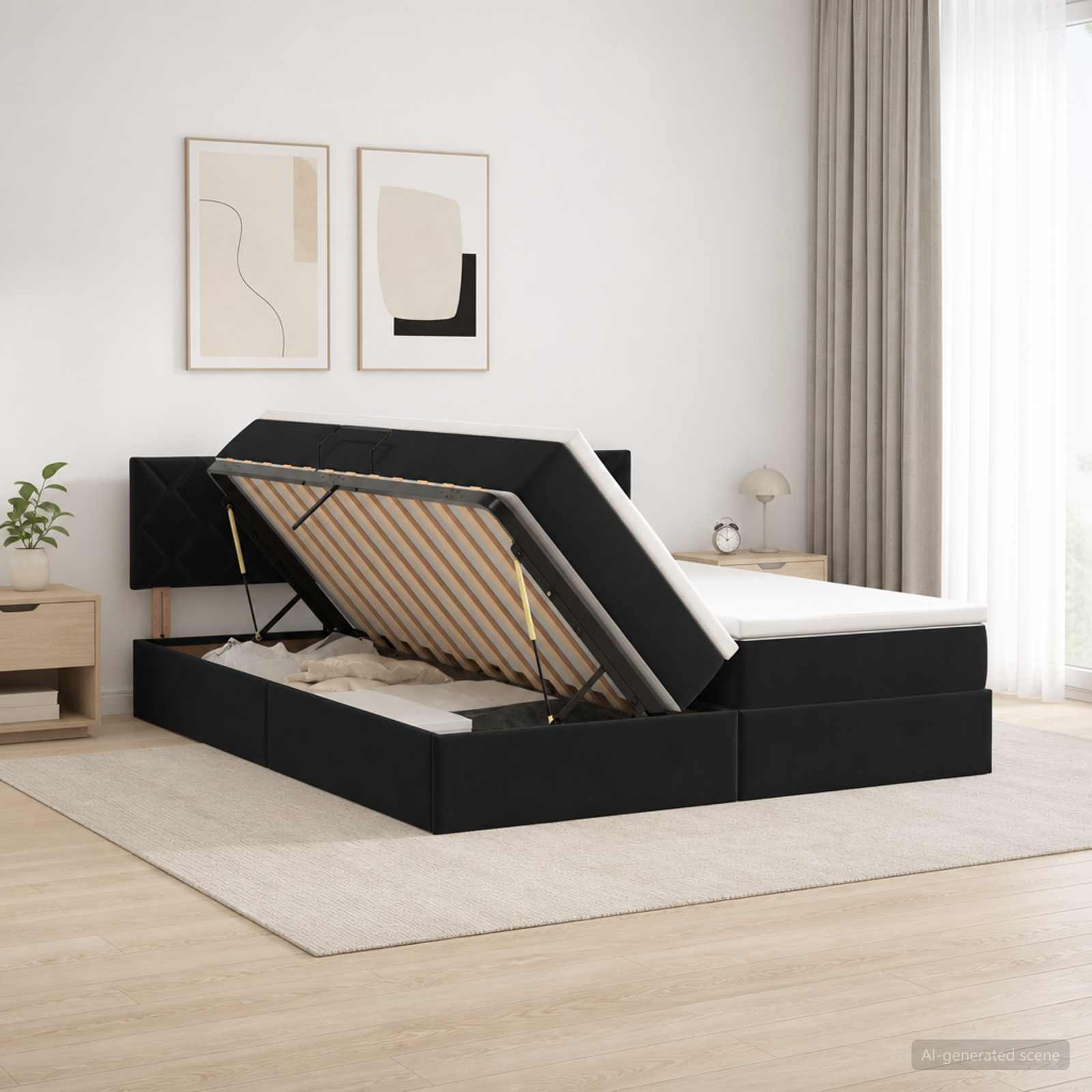 Lit De Rangement Avec Tête De Lit 2 Pc
