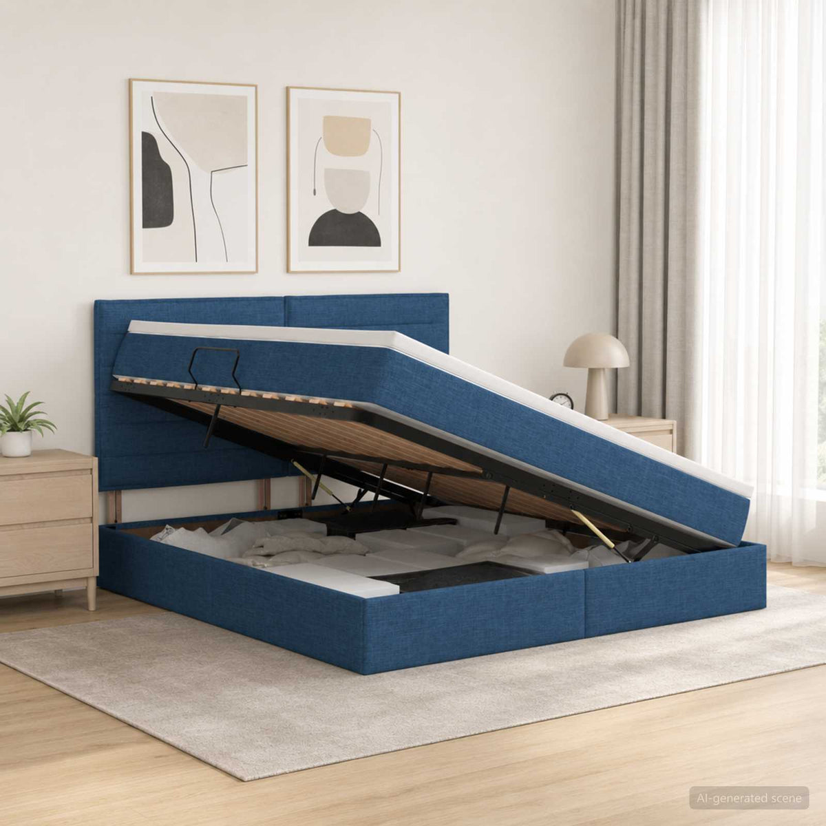 Lit De Rangement Led Avec Matelas Tissu