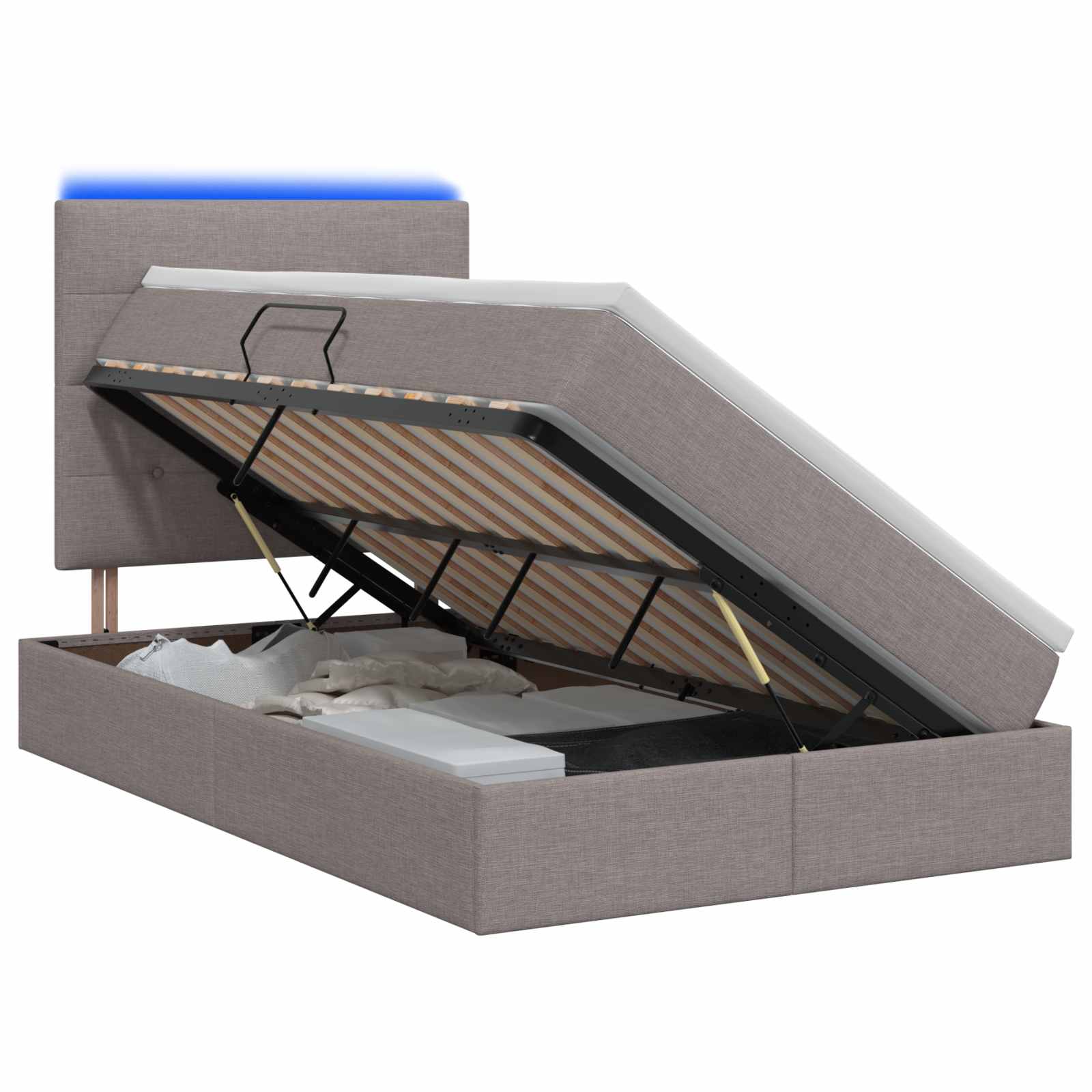 Lit De Rangement Led Avec Matelas Tissu