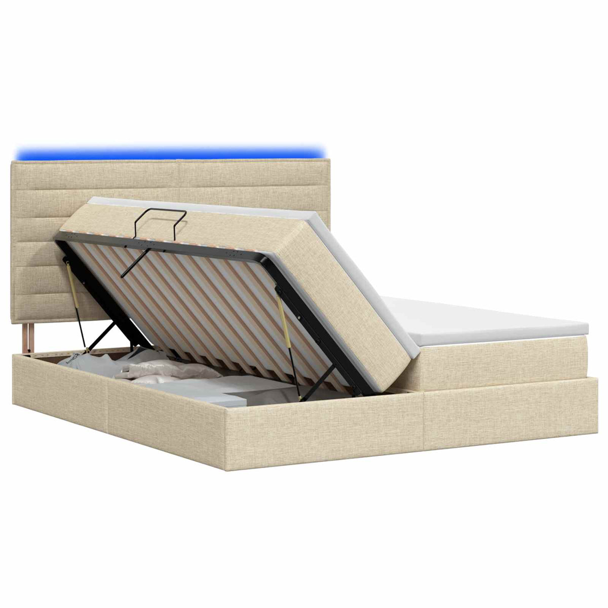 Lit De Rangement Led Avec Matelas Tissu