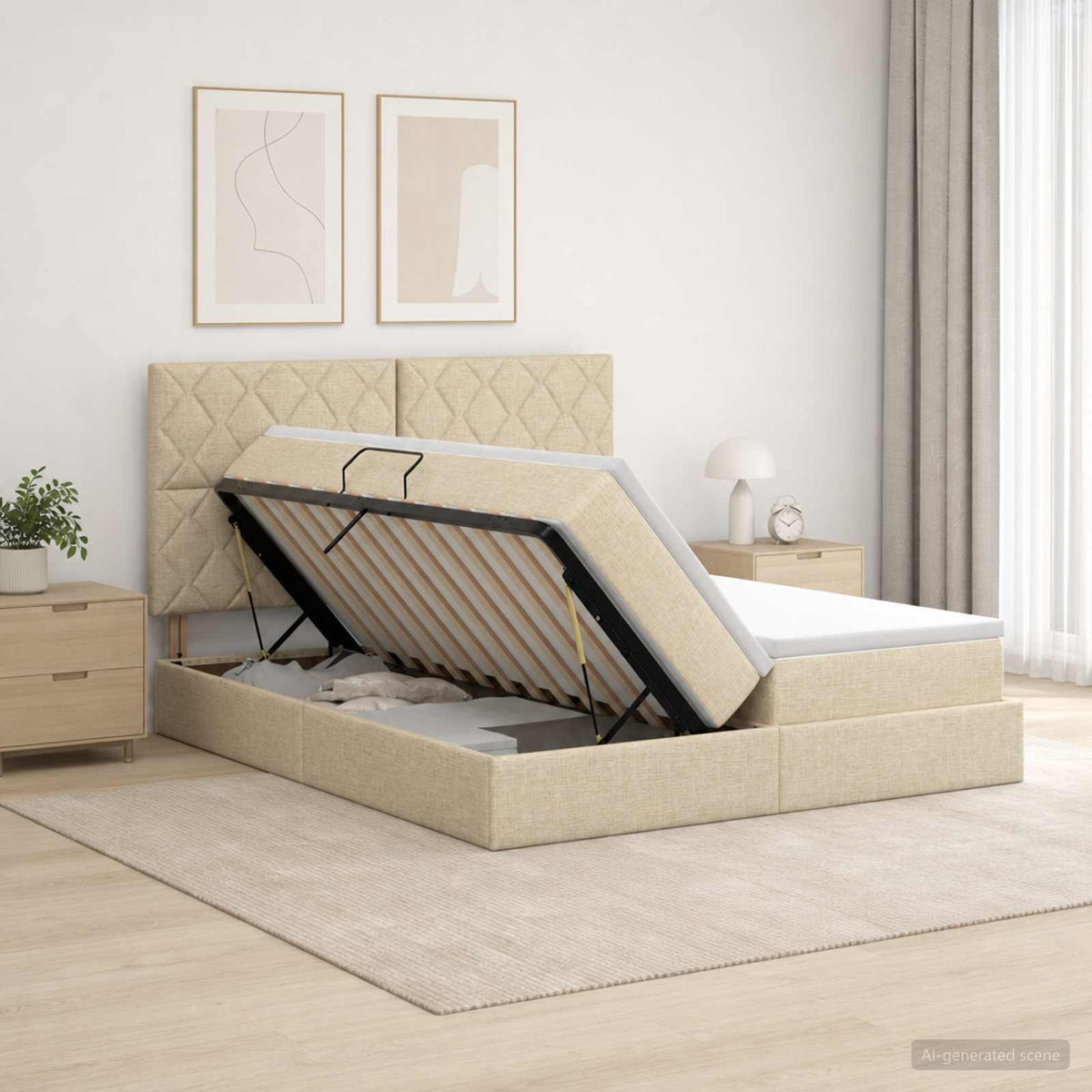 Lit De Rangement Led Avec Matelas Tissu