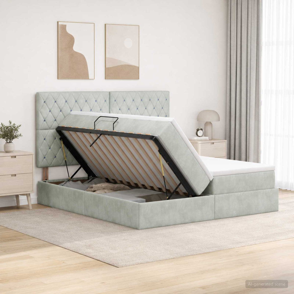 Lit De Rangement Avec Stockage Velours