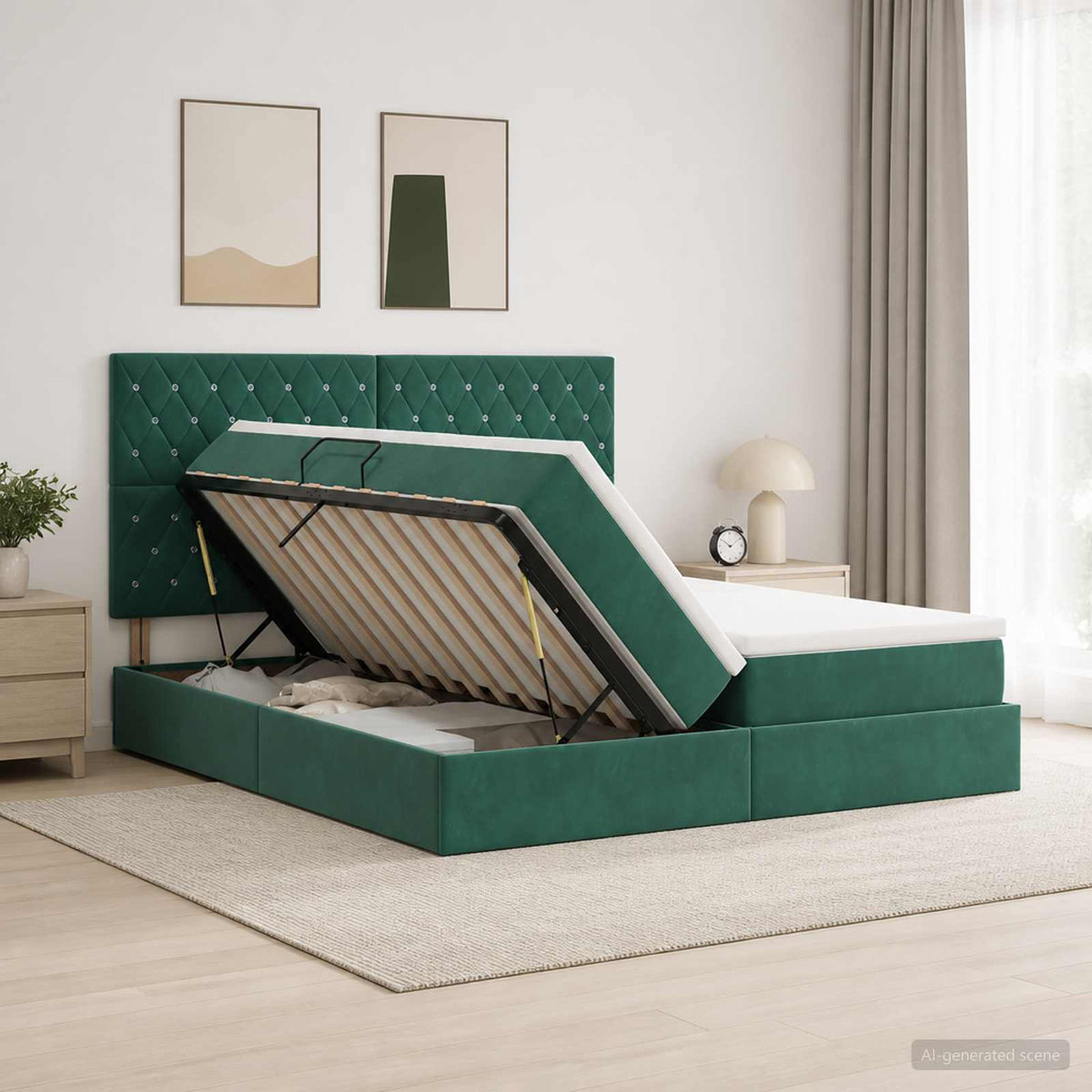 Lit De Rangement Avec Stockage Velours