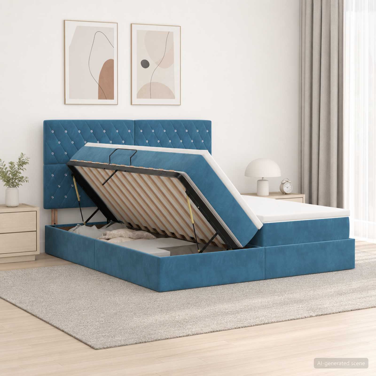 Lit De Rangement Avec Stockage Velours
