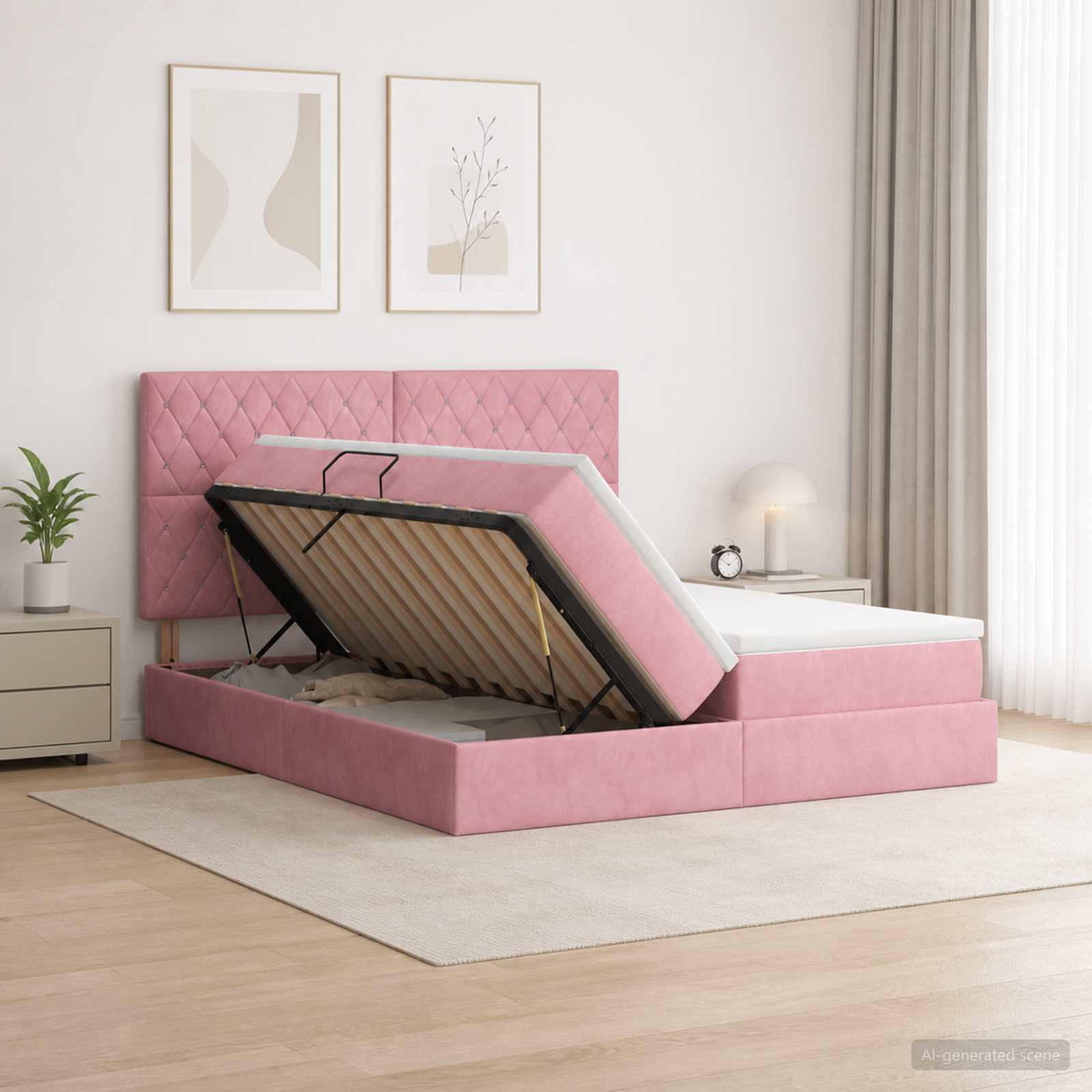 Lit De Rangement Avec Stockage Velours