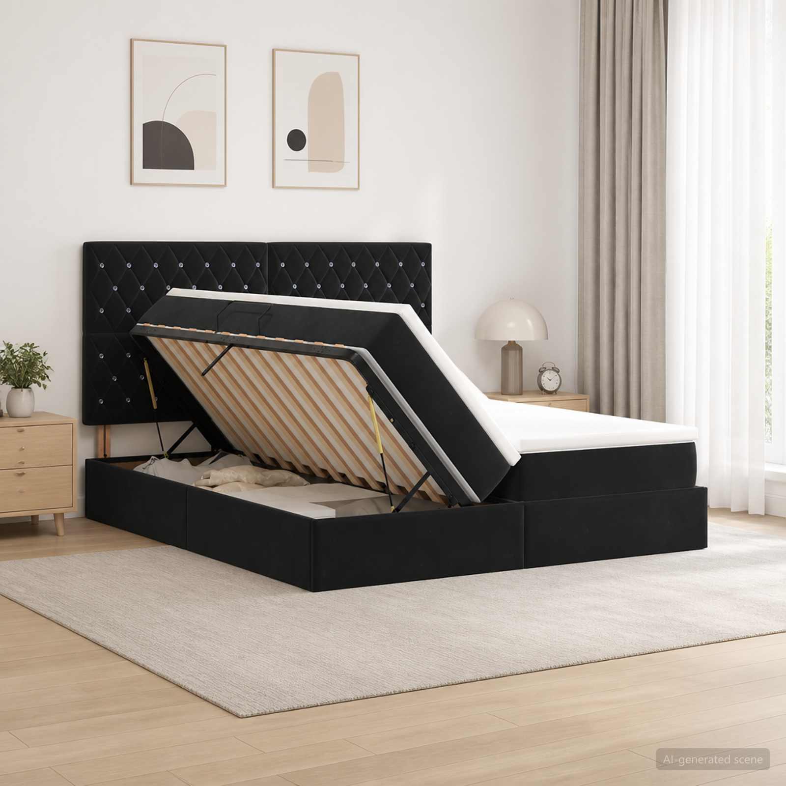 Lit De Rangement Avec Stockage Velours