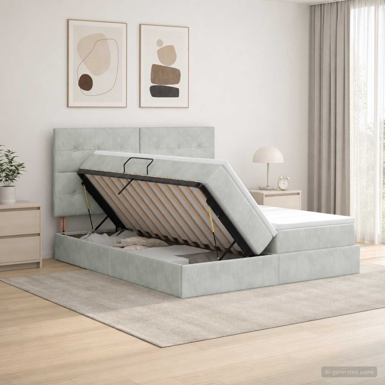 Lit De Rangement Avec Stockage Velours