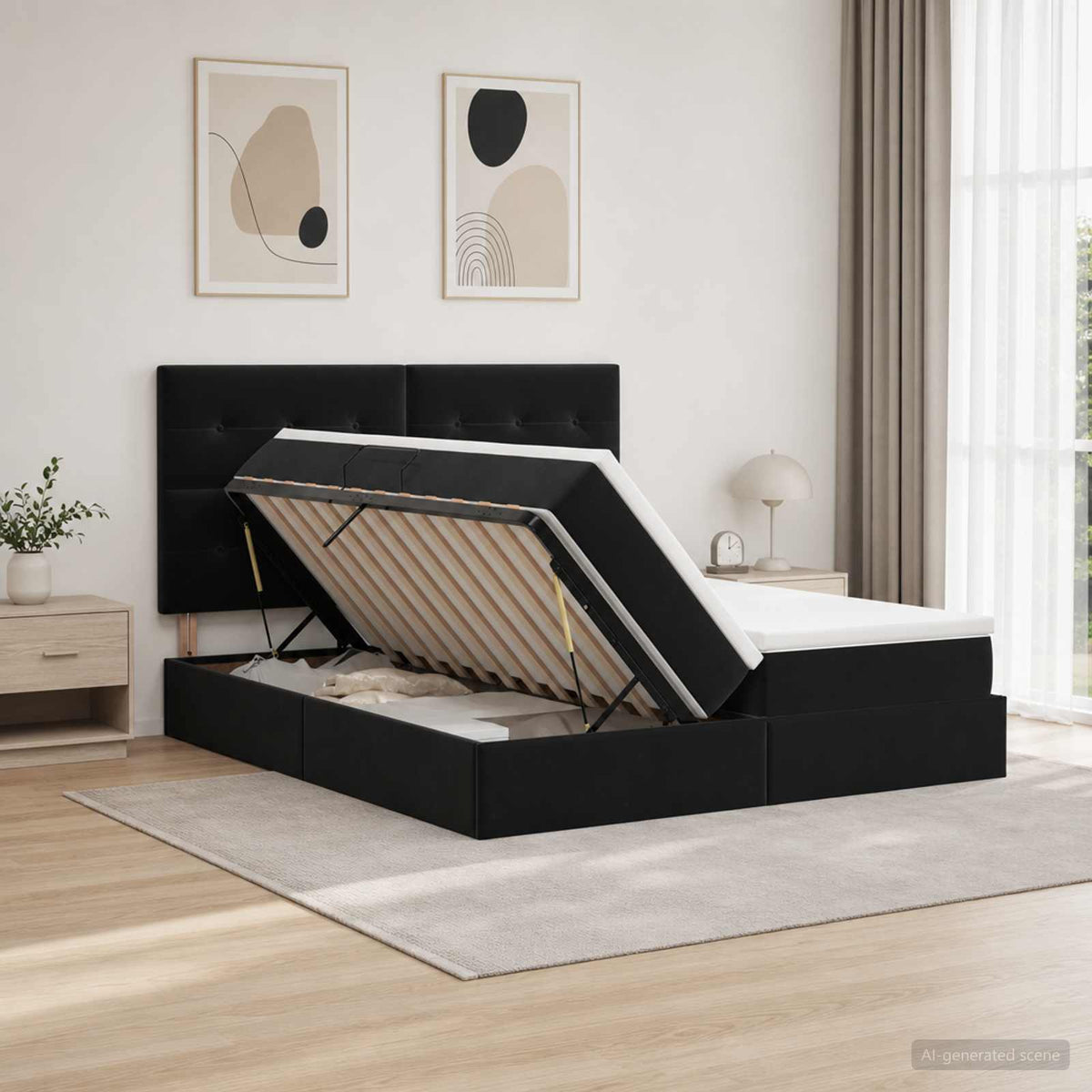 Lit De Rangement Avec Stockage Velours