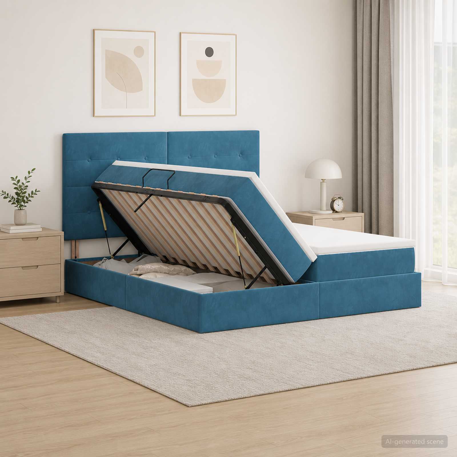 Lit De Rangement Avec Stockage Velours