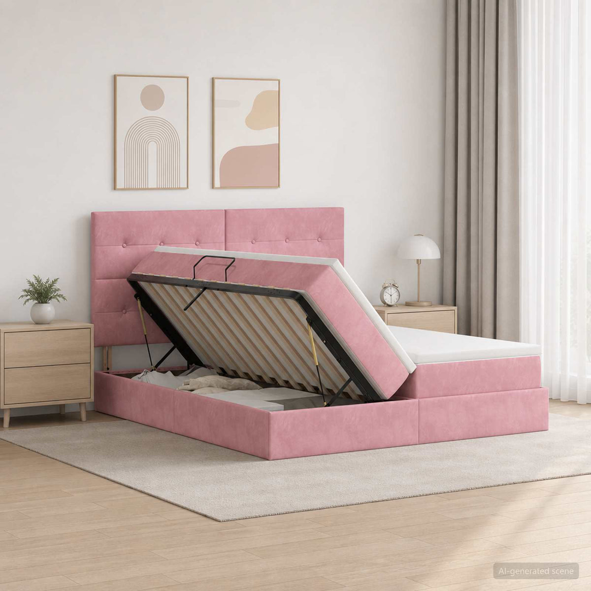 Lit De Rangement Avec Stockage Velours