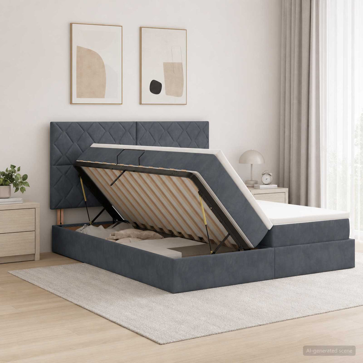 Lit De Rangement Avec Stockage Velours