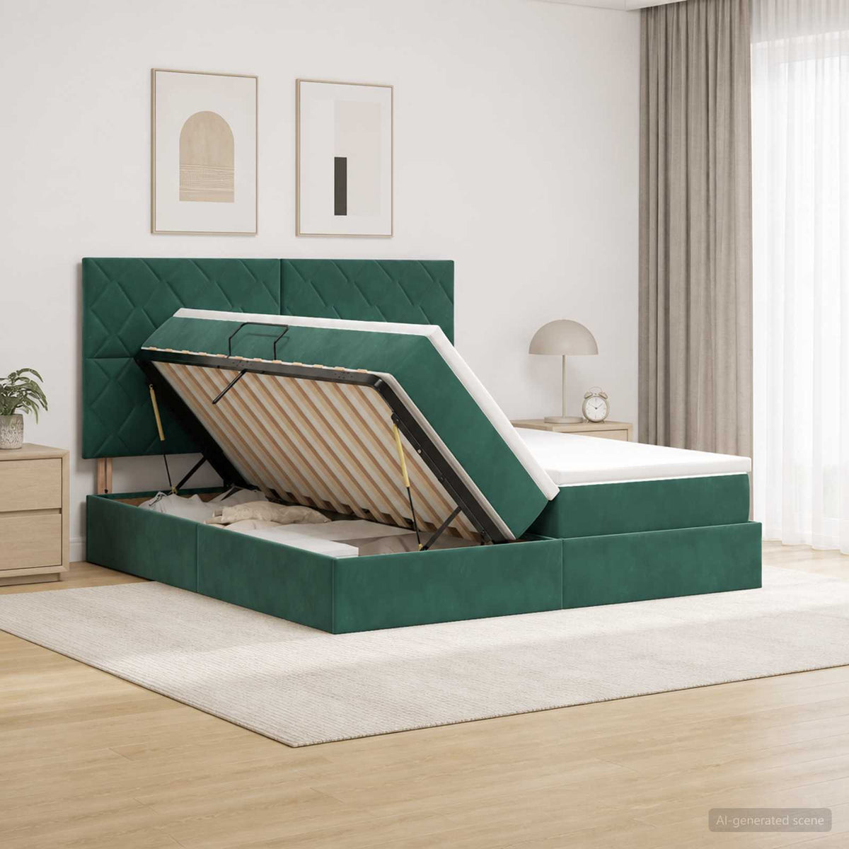 Lit De Rangement Avec Stockage Velours