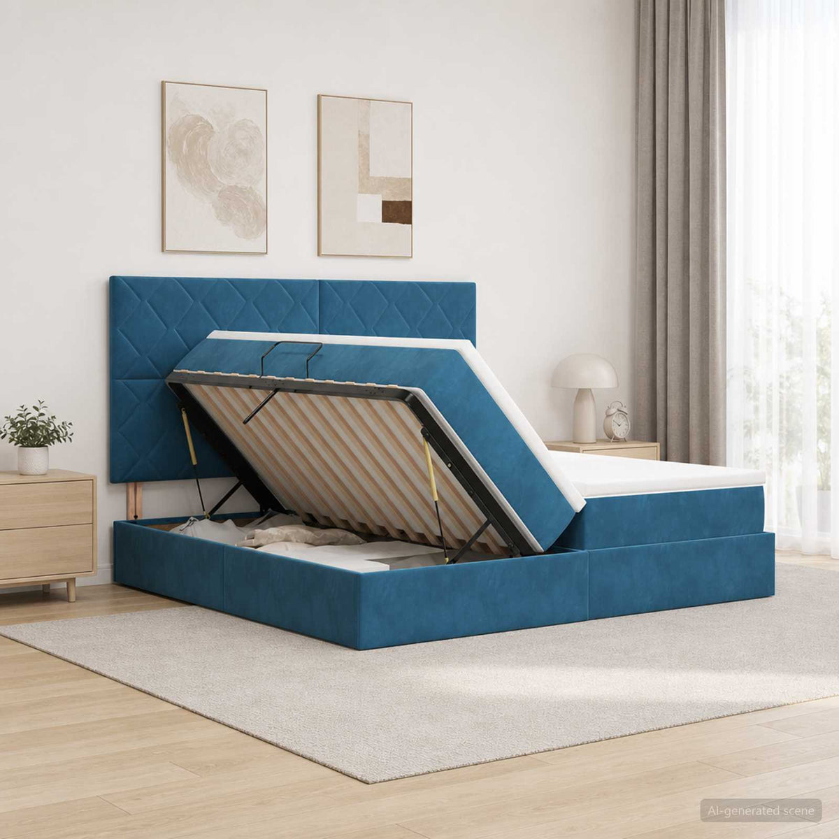 Lit De Rangement Avec Stockage Velours