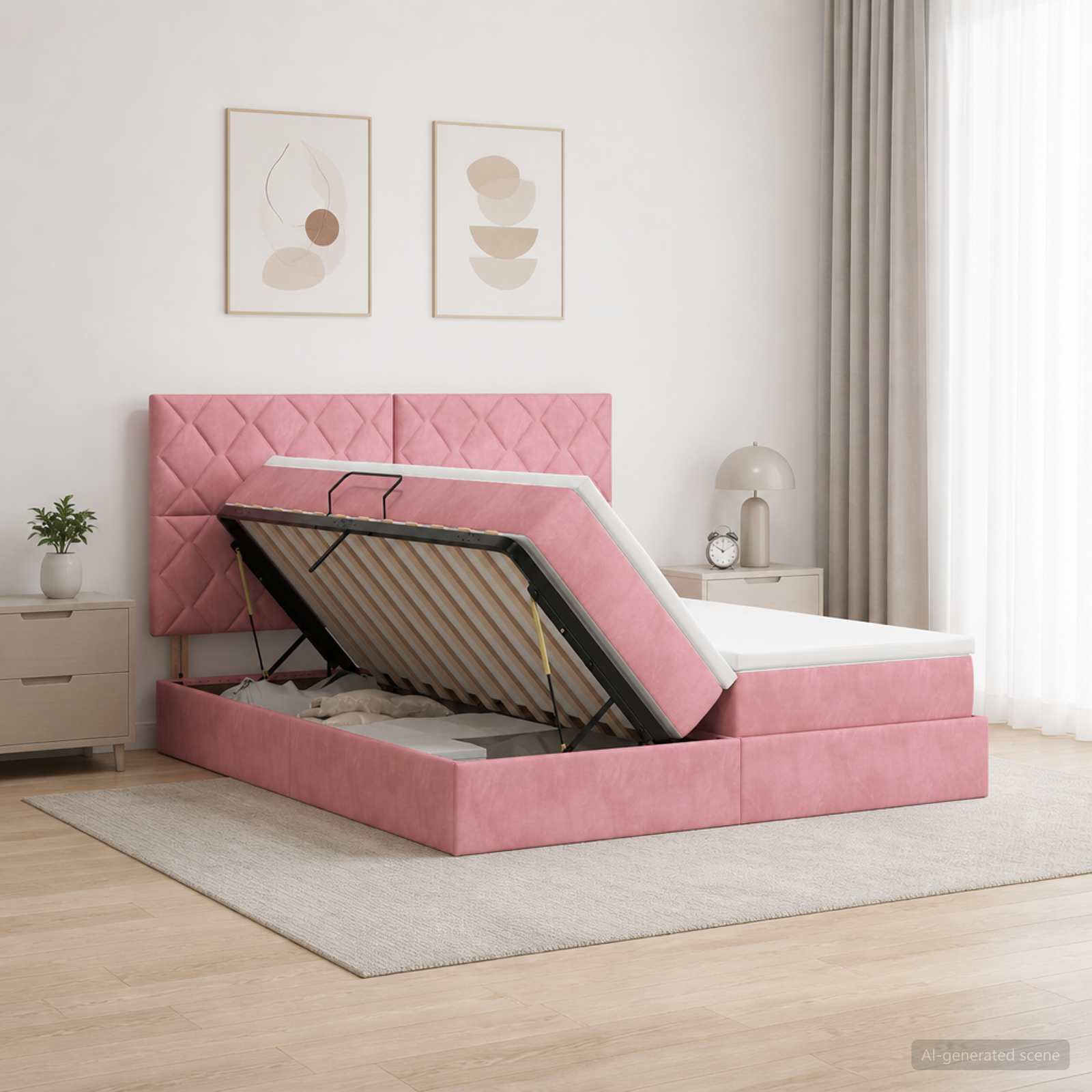 Lit De Rangement Avec Stockage Velours