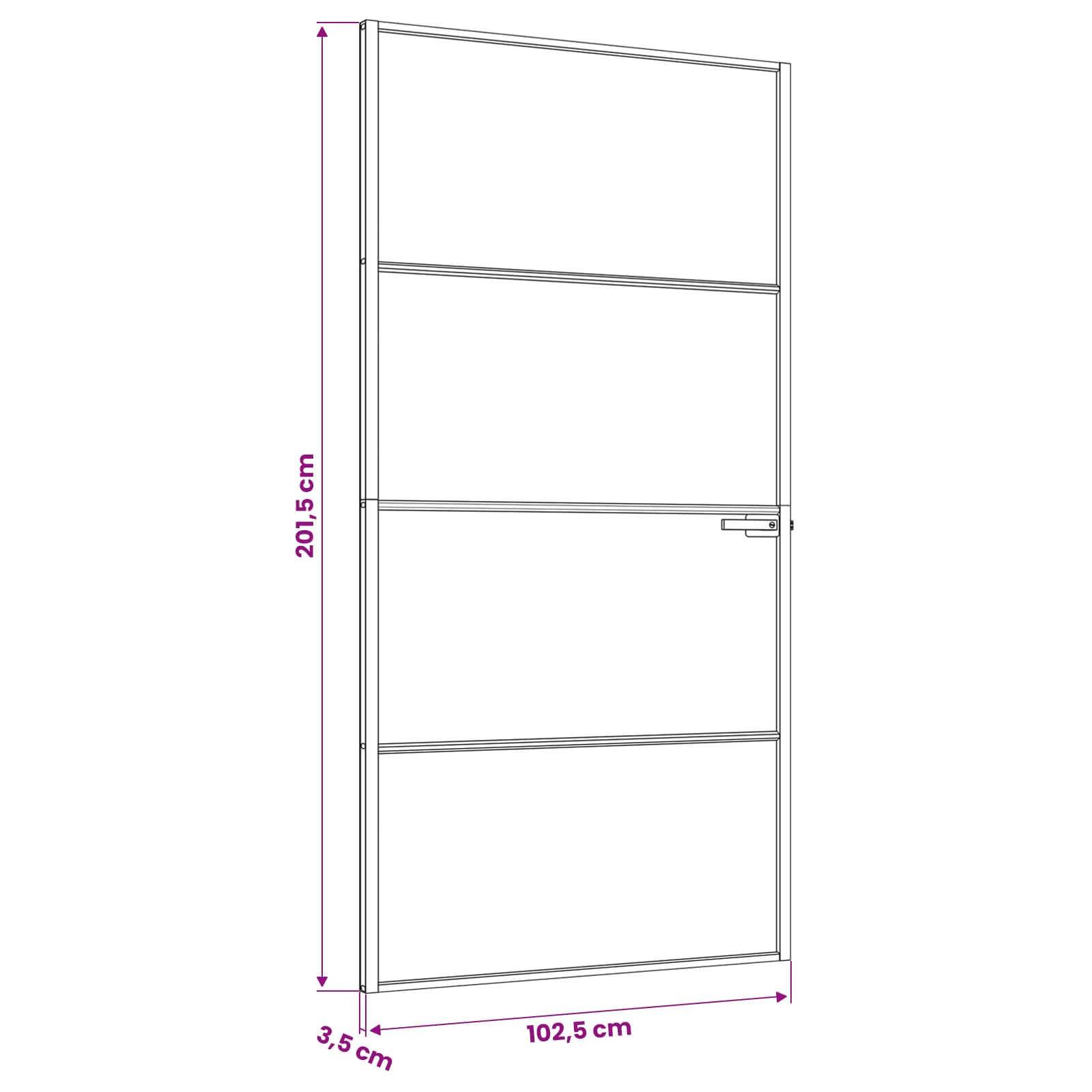 Porte Intérieure Verre Trempé Et Aluminium
