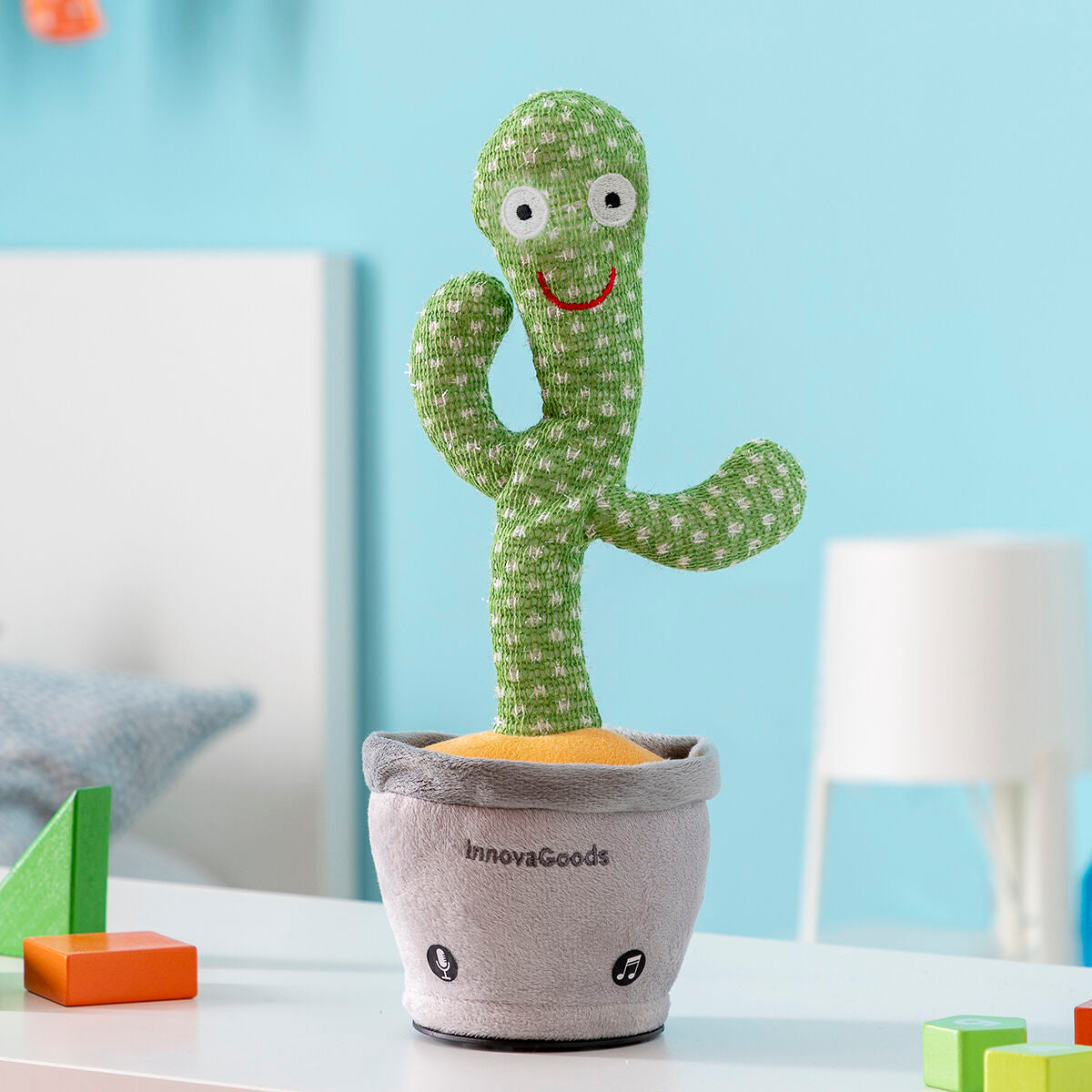 Cactus Dansant et Parlant Rechargeable avec Musique et LED Multicolore Cacxi InnovaGoods Vert (Reconditionné A)
