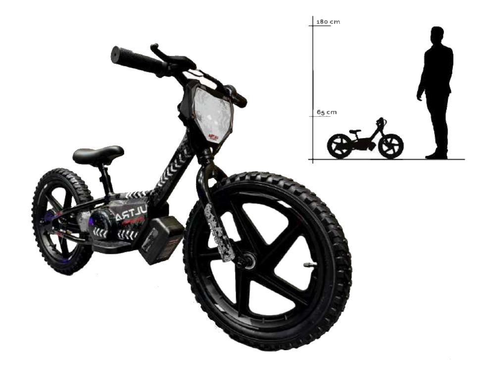 Vélo D'équilibre Électrique 24 Volts Avec Roues De 16 Pouces, Moteur Électrique - Noir