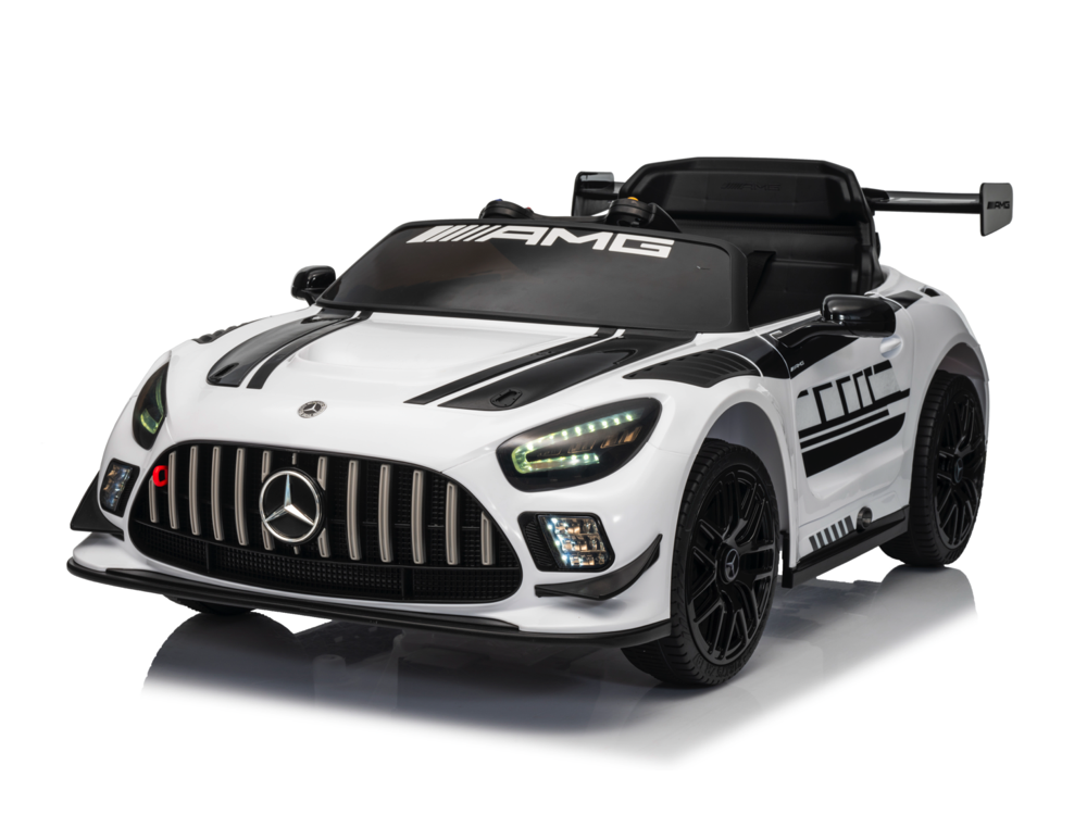 Voiture Électrique Pour Enfants Mercedes-Benz Gt3 Amg 12 Volts Avec Pneus En Caoutchouc, Siège En Cuir Et Plus Encore !