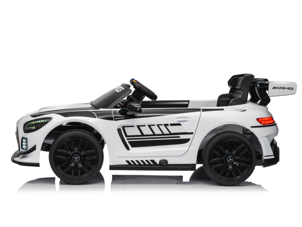 Voiture Électrique Pour Enfants Mercedes-Benz Gt3 Amg 12 Volts Avec Pneus En Caoutchouc, Siège En Cuir Et Plus Encore !