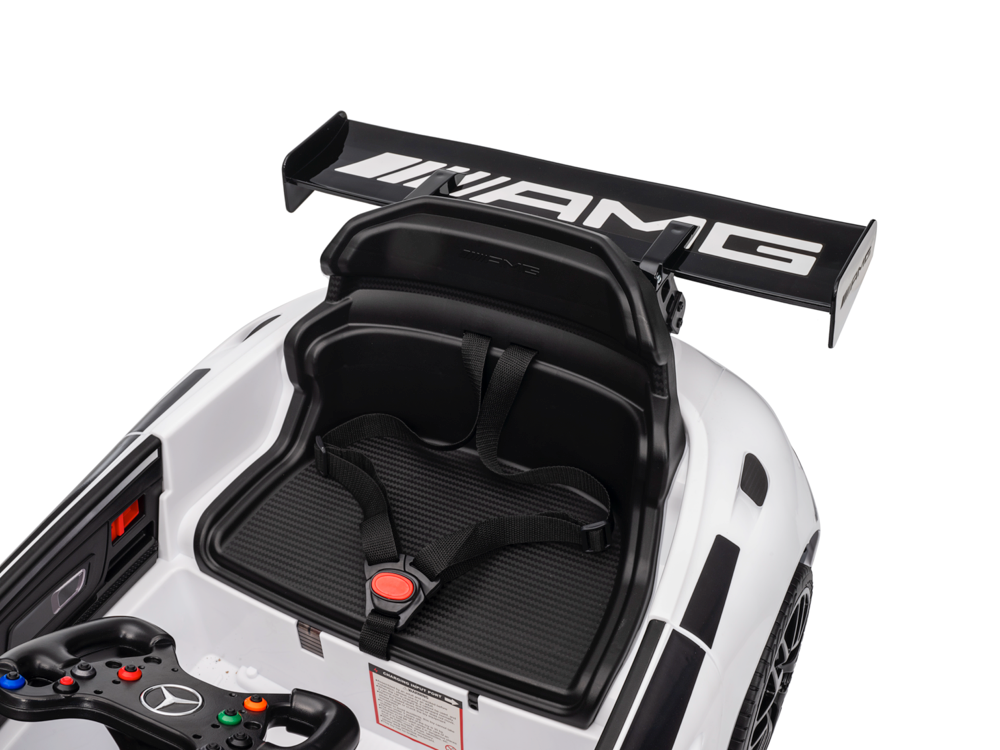 Voiture Électrique Pour Enfants Mercedes-Benz Gt3 Amg 12 Volts Avec Pneus En Caoutchouc, Siège En Cuir Et Plus Encore !