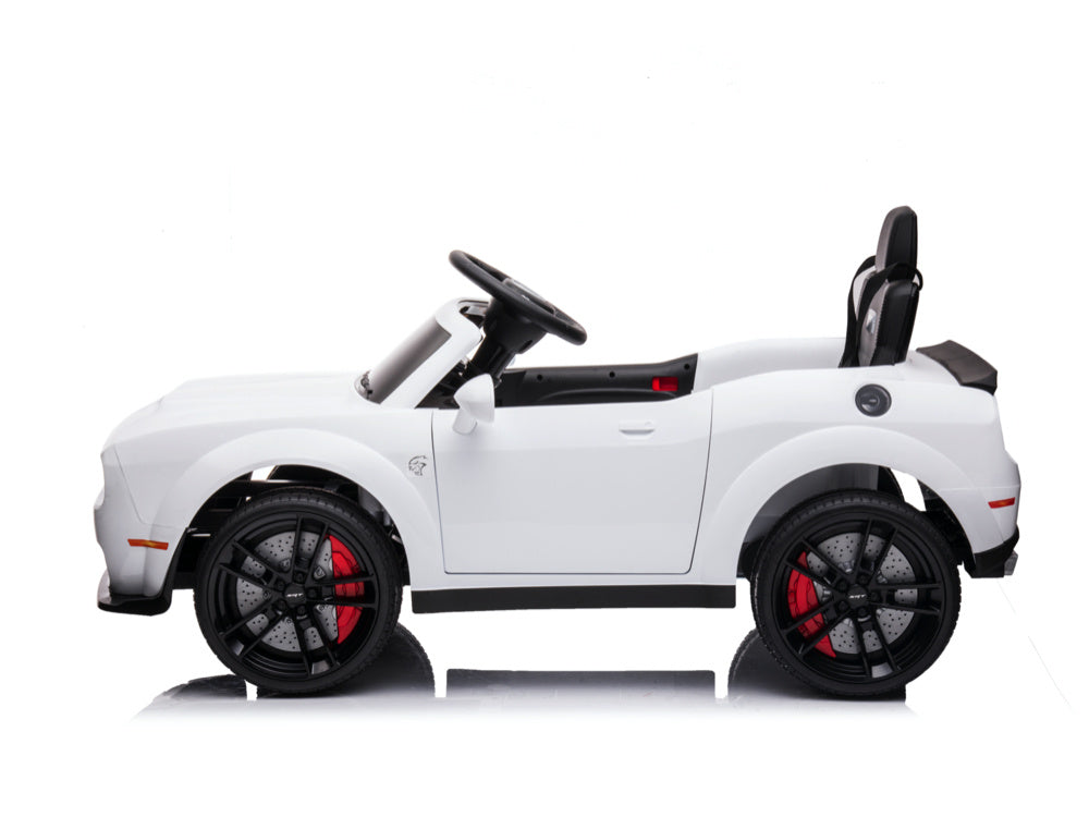 Dodge Challenger Srt, Voiture Électrique Pour Enfants 12 Volts, Siège En Cuir, Pneus En Caoutchouc, Voiture À Batterie Pour Enfants !