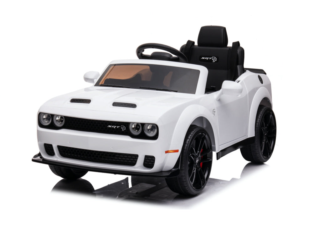 Dodge Challenger Srt, Voiture Électrique Pour Enfants 12 Volts, Siège En Cuir, Pneus En Caoutchouc, Voiture À Batterie Pour Enfants !