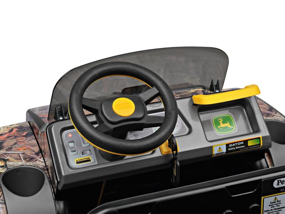 Tracteur Électrique Pour Enfants John Deere 12 Volts Avec Bras De Pelle Fonctionnel Et Benne Basculante.