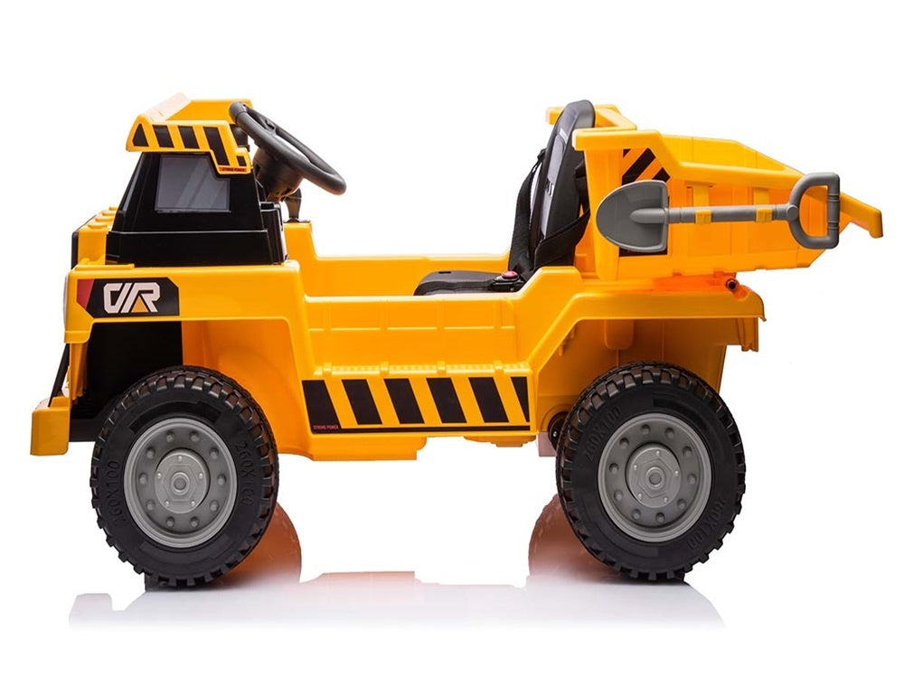 Véhicule De Travail Avec Coffre, Voiture Électrique Pour Enfants 12 Volts, 4 Moteurs, Pneus En Caoutchouc Et Siège En Cuir Artificiel !