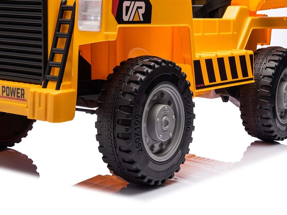 Véhicule De Travail Avec Coffre, Voiture Électrique Pour Enfants 12 Volts, 4 Moteurs, Pneus En Caoutchouc Et Siège En Cuir Artificiel !