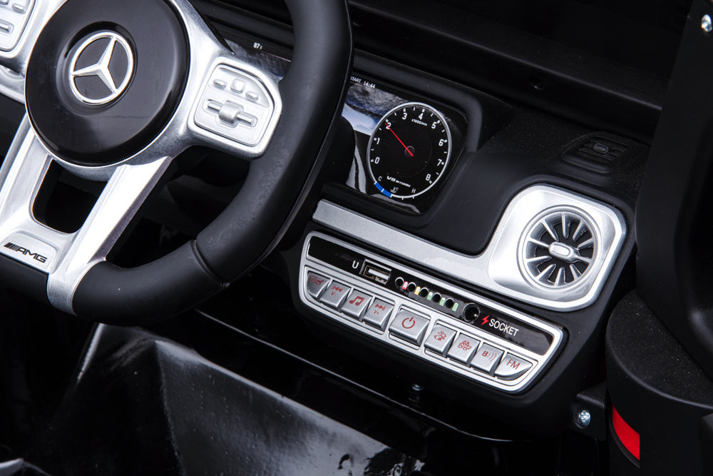 Mercedes G63, Voiture Électrique Pour Enfants Avec Batterie Lithium 12 Volts, Pneus En Caoutchouc, Siège En Cuir Et Bien Plus Encore !