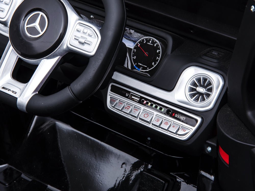 Mercedes G63, Voiture Électrique Pour Enfants Avec Batterie Lithium 12 Volts, Pneus En Caoutchouc, Siège En Cuir Et Bien Plus Encore !