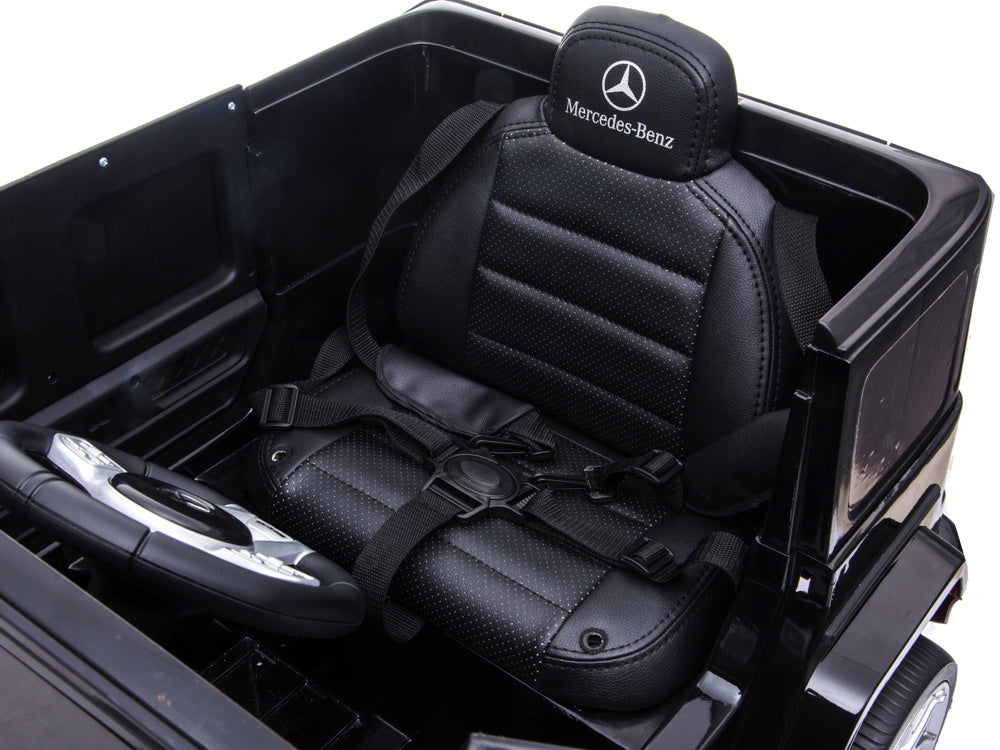 Mercedes G63, Voiture Électrique Pour Enfants Avec Batterie Lithium 12 Volts, Pneus En Caoutchouc, Siège En Cuir Et Bien Plus Encore !