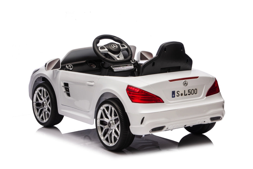 Mercedes Sl500, Voiture Électrique Pour Enfants 12 Volts Avec Une Batterie Au Lithium, Des Pneus En Caoutchouc, Un Siège En Similicuir Et Bien Plus Encore !