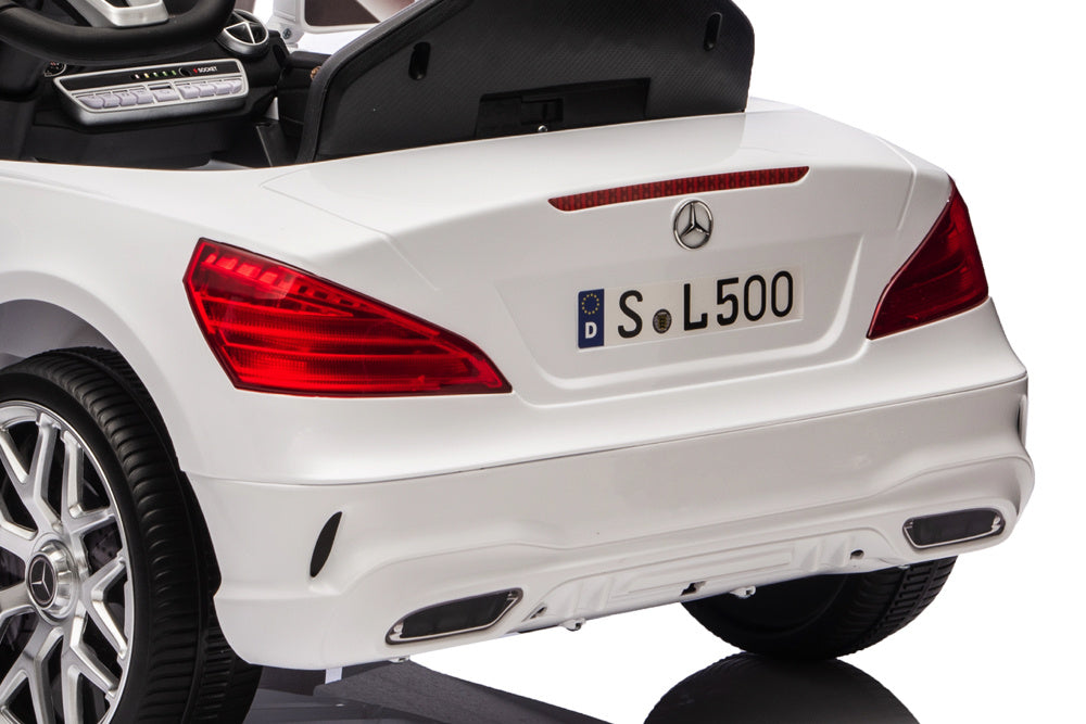 Mercedes Sl500, Voiture Électrique Pour Enfants 12 Volts Avec Une Batterie Au Lithium, Des Pneus En Caoutchouc, Un Siège En Similicuir Et Bien Plus Encore !