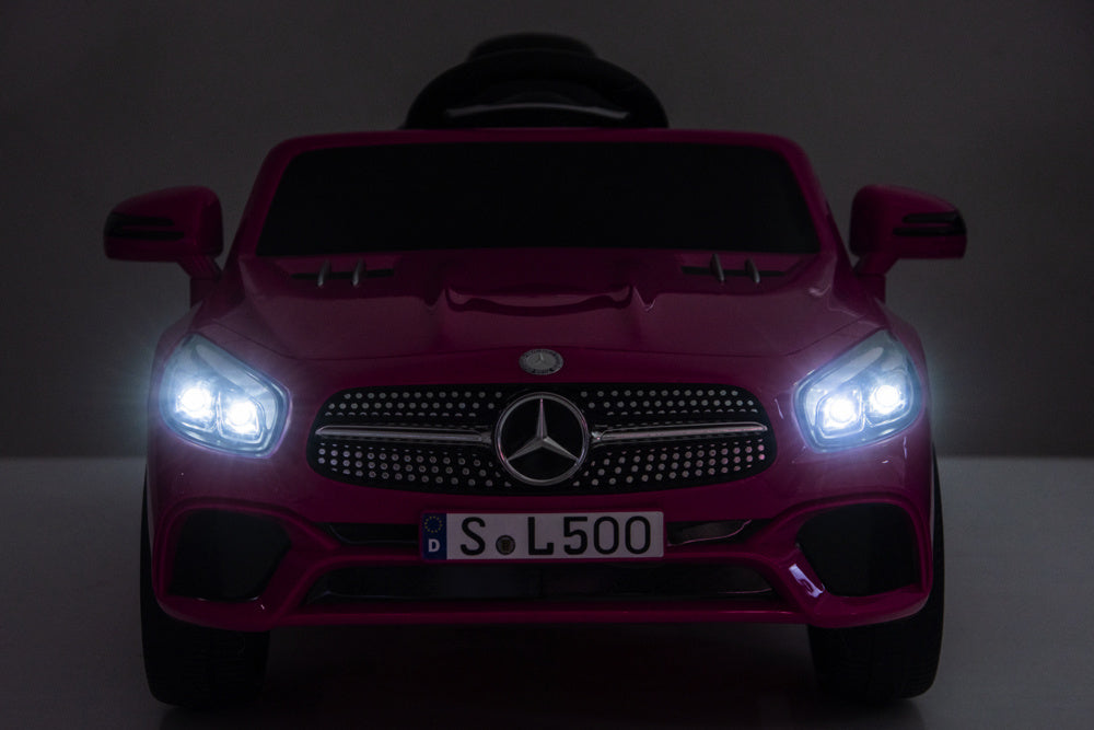 Mercedes Sl500, Voiture Électrique Pour Enfants 12 Volts Avec Une Batterie Au Lithium, Des Pneus En Caoutchouc, Un Siège En Similicuir Et Bien Plus Encore !