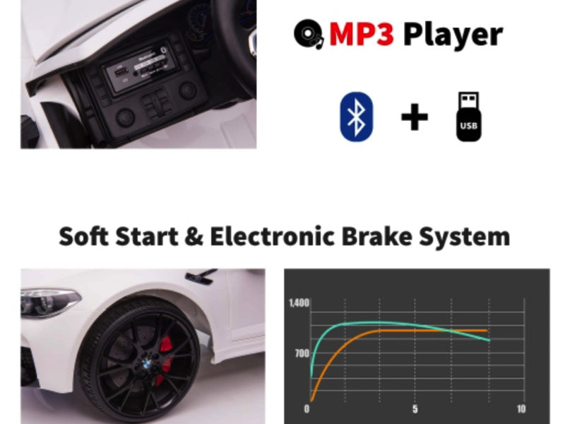Bmw M5, Siège En Cuir, Pneus En Caoutchouc, Voiture À Batterie Pour Enfants !