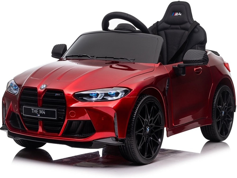 Bmw M4, Voiture Électrique Pour Enfants 12 Volts, Siège En Cuir, Pneus En Caoutchouc, Voiture À Batterie Pour Enfants !