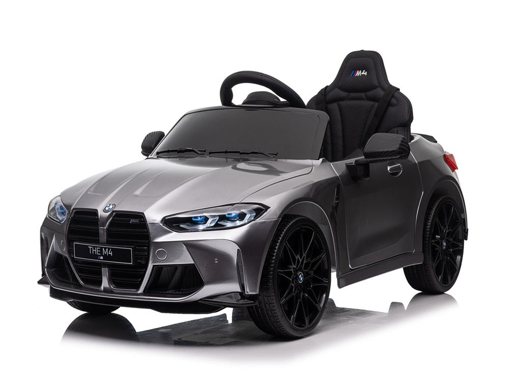 Bmw M4, Voiture Électrique Pour Enfants 12 Volts, Siège En Cuir, Pneus En Caoutchouc, Voiture À Batterie Pour Enfants !