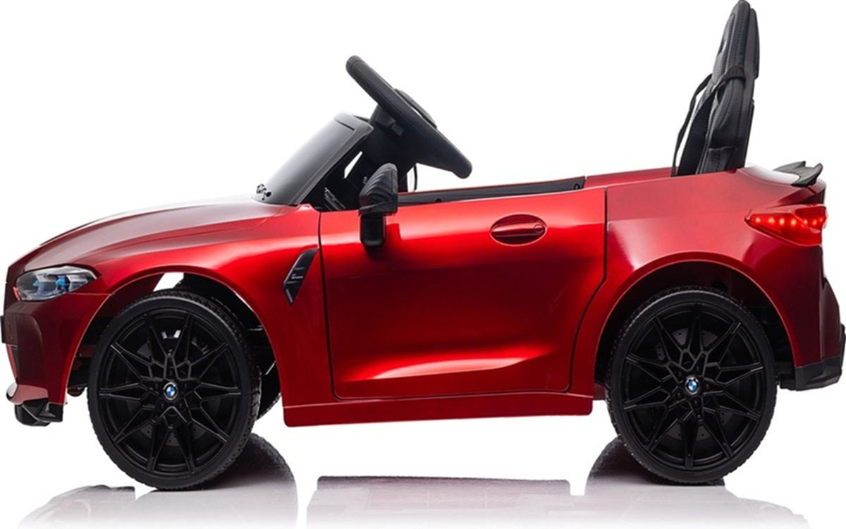 Bmw M4, Voiture Électrique Pour Enfants 12 Volts, Siège En Cuir, Pneus En Caoutchouc, Voiture À Batterie Pour Enfants !