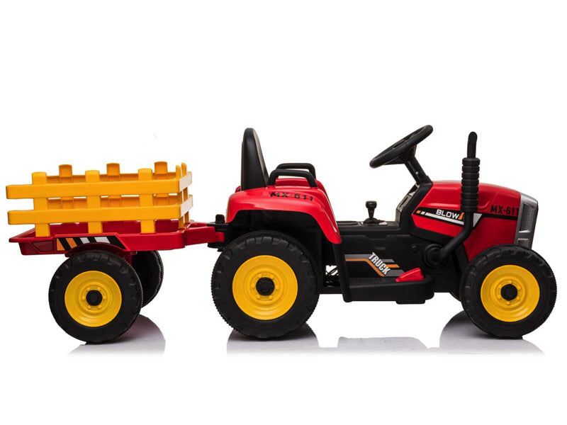 Tracteur Rouge, 2 Moteurs 12 Volts, Tracteur Électrique Pour Enfants.