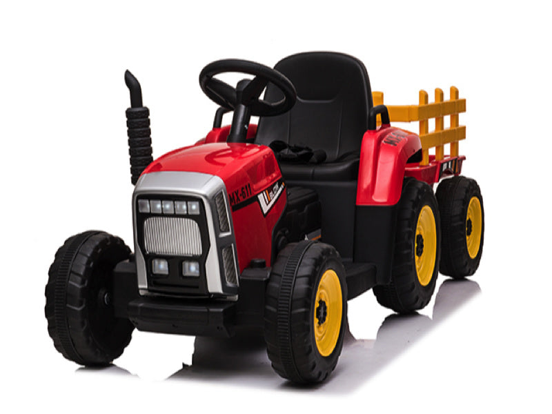 Tracteur Rouge, 2 Moteurs 12 Volts, Tracteur Électrique Pour Enfants.