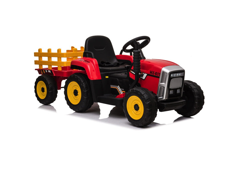 Tracteur Rouge, 2 Moteurs 12 Volts, Tracteur Électrique Pour Enfants.